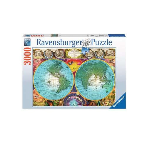 Puzzle 3000 piezas Antiguo mapamundi