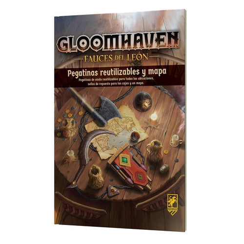 Gloomhaven: Fauces del León. Pegatinas reutilizables y mapa.