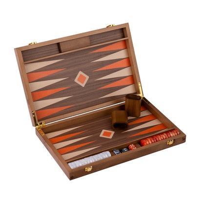 Backgammon Mediano Naranja y Marrón