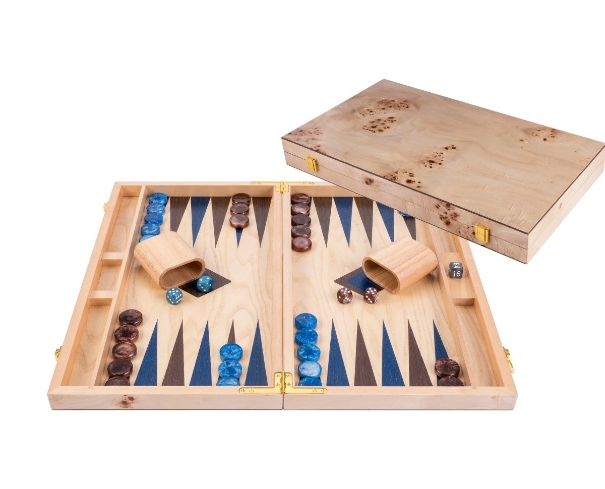 Backgammon Grande Azul y Marrón