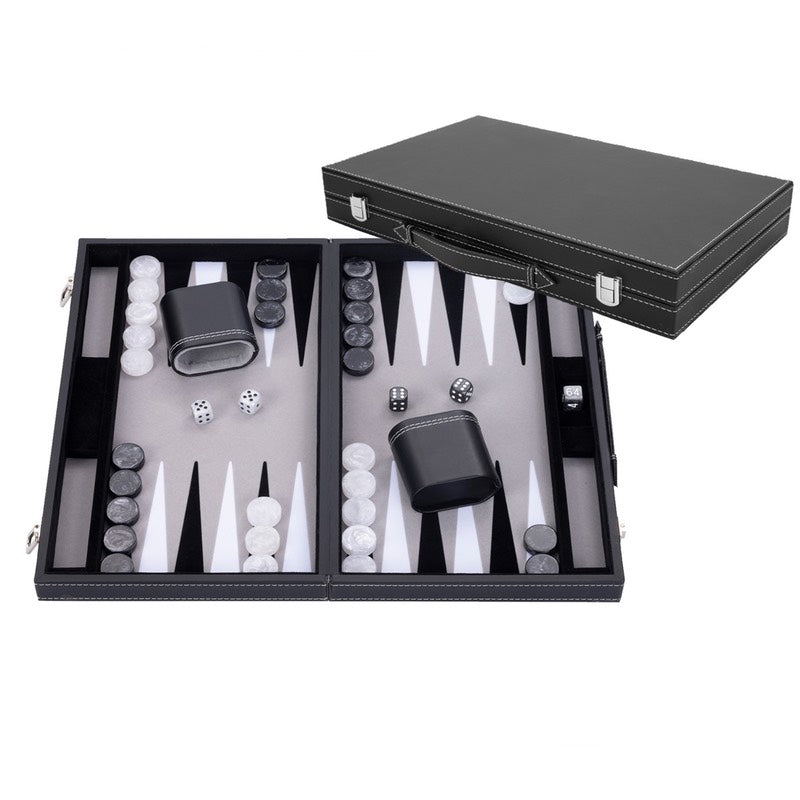 Backgammon Maletín Gris