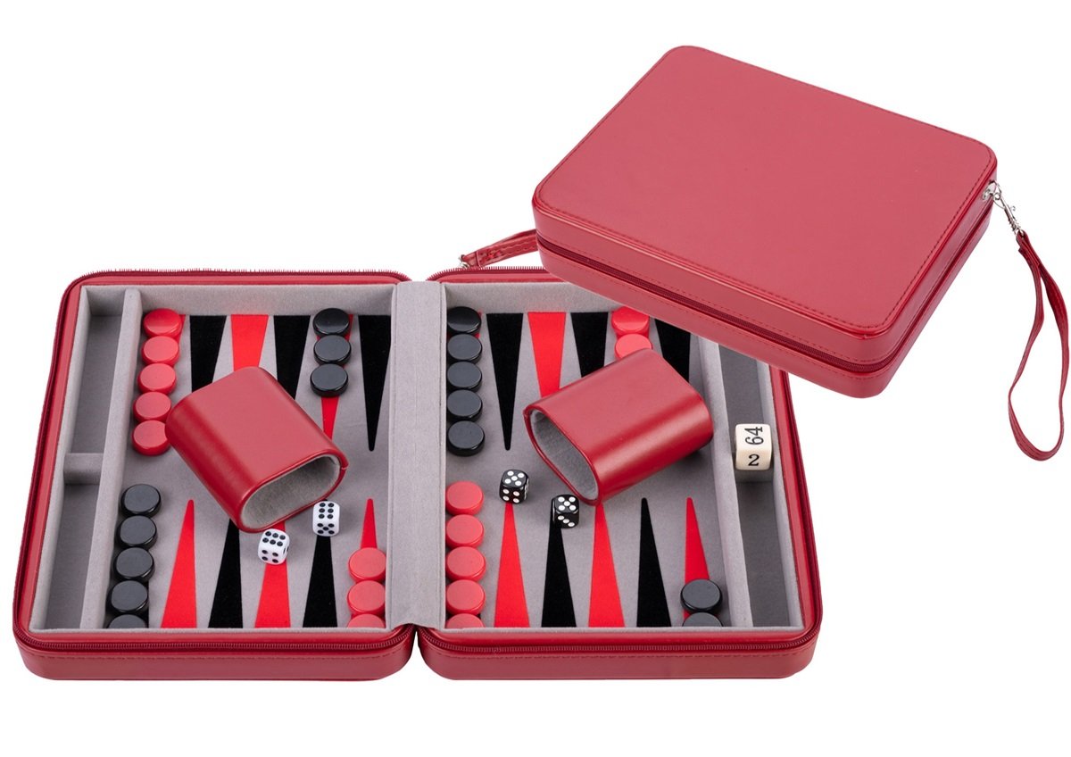 Backgammon Pequeño Rojo