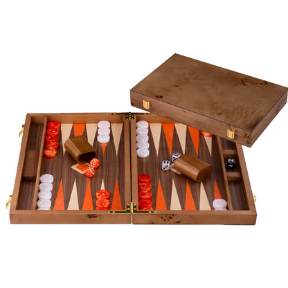 Backgammon Mediano Naranja y Marrón