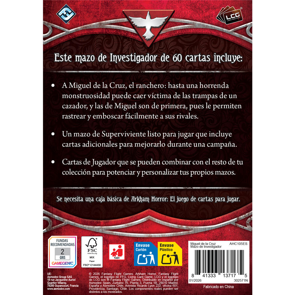 Arkham Horror: Miguel de la Cruz Mazo de Investigador